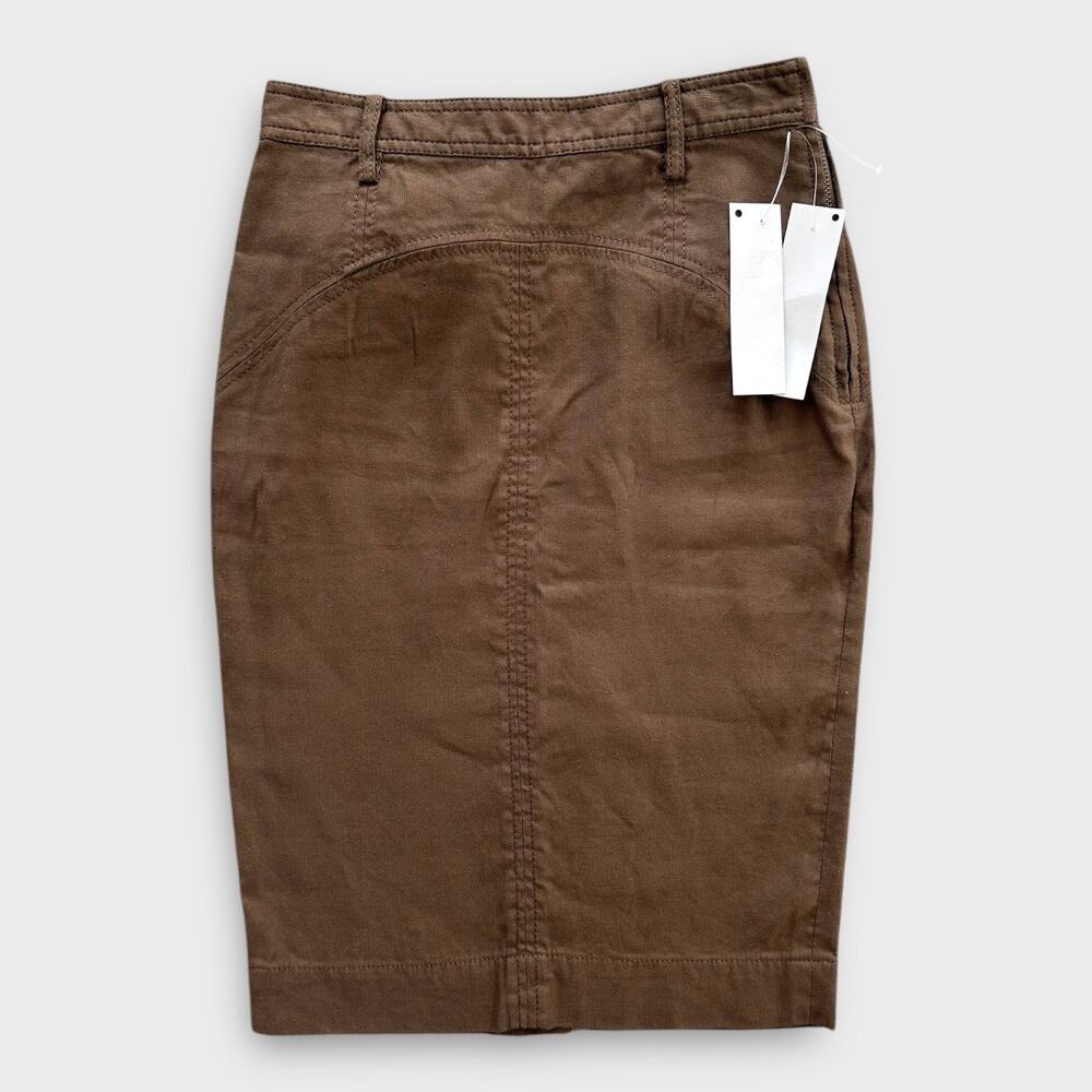 Vintage Y2K Diane von Furstenberg Brown Utility Pencil Skirt Fitted Women's 8